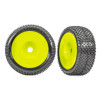 TRAXXAS TIRES & WHEELS ASSEMBLED GLUED YELLOW DISHED 3.0" WHEELS RESPONSE PRO 3.0" TIRES (2) 9074-YLW