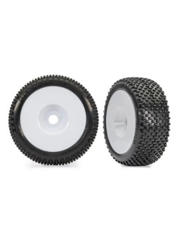 TRAXXAS TIRES & WHEELS ASSEMBLED GLUED WHITE DISHED 3.0" WHEELS RESPONSE PRO 3.0" TIRES (2) 9074-WHT