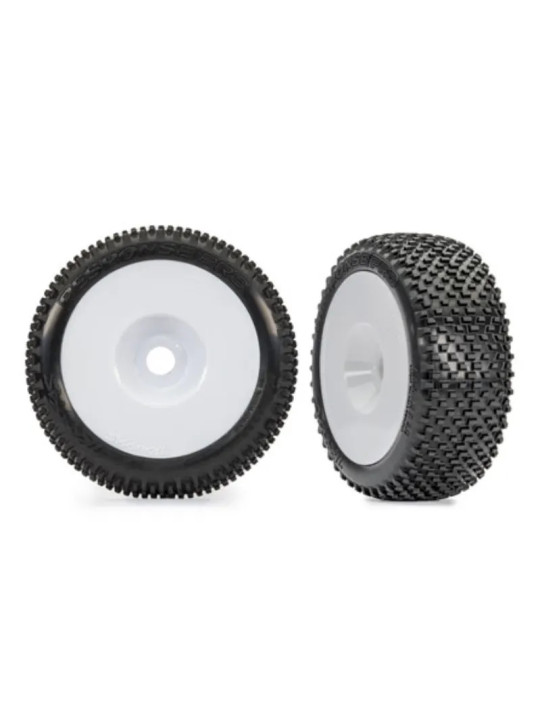 TRAXXAS TIRES & WHEELS ASSEMBLED GLUED WHITE DISHED 3.0" WHEELS RESPONSE PRO 3.0" TIRES (2) 9074-WHT