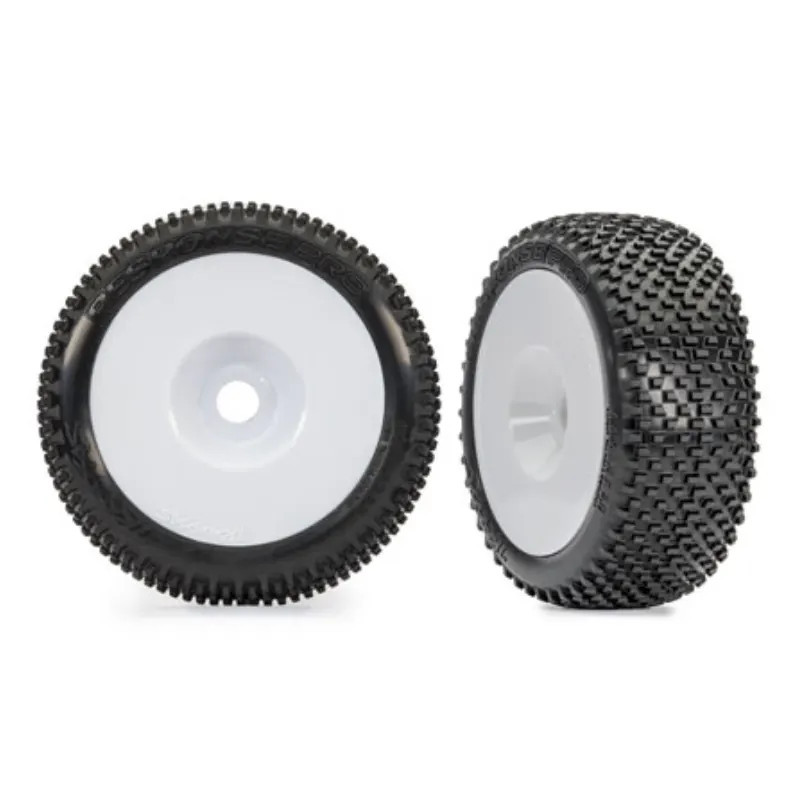 TRAXXAS TIRES & WHEELS ASSEMBLED GLUED WHITE DISHED 3.0" WHEELS RESPONSE PRO 3.0" TIRES (2) 9074-WHT