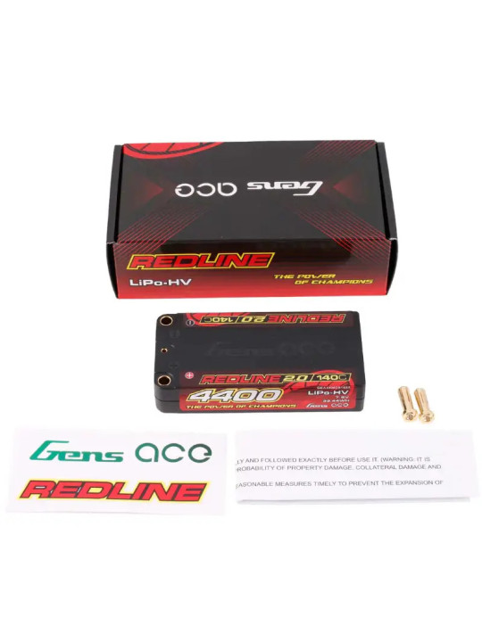GENSACE REDLINE BATTERY 2.0 SHORTY 2S HV 7.6V-140C-4400 GEA44002S14S5