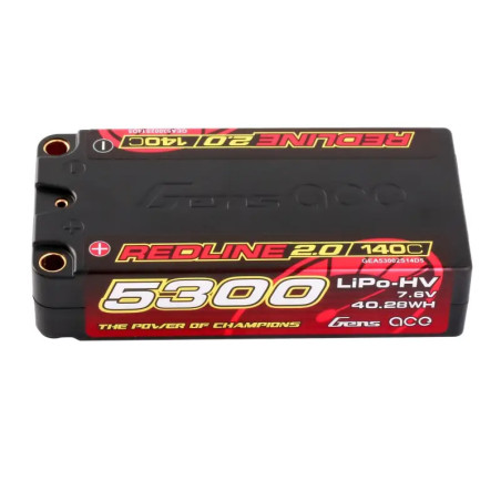 GENSACE REDLINE BATTERY 2.0 SHORTY 2S HV 7.6V-140C-5300 GEA53002S14D5