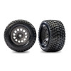 TRAXXAS TIRES & WHEELS ASSEMBLED CHARCOAL GRAY WHEELS DUAL PROFILE GRAVIX TIRES (REAR) (LEFT & RIGHT) 10775-GRAY