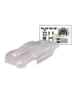 TRAXXAS BODY MINI XRT CLEAR / WINDOW MASKS / DECAL SHEET (INCLUDES FRONT & REAR BODY LATCHES HARDWARE)  10712