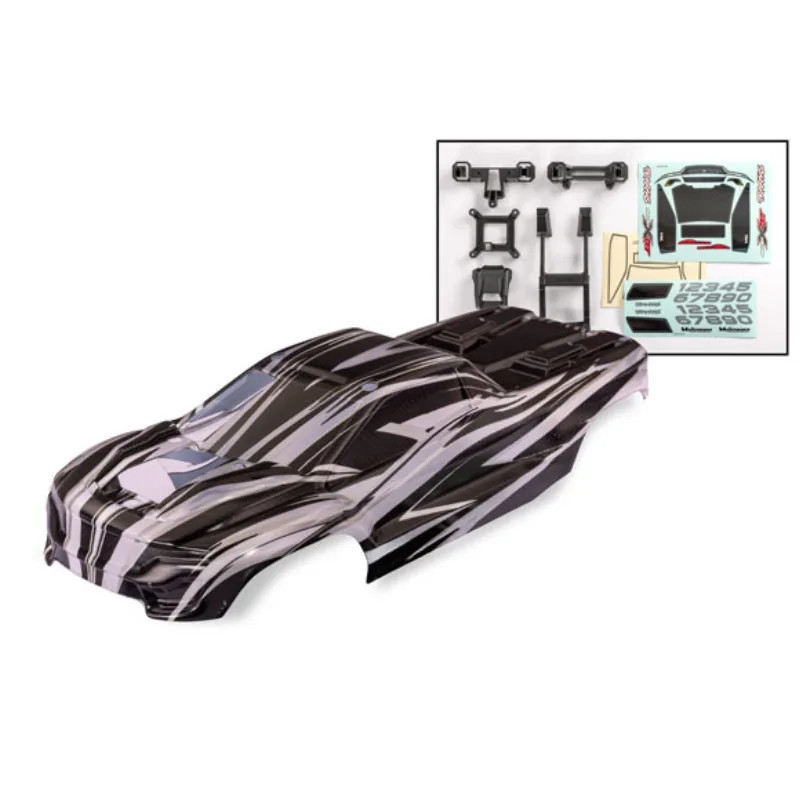TRAXXAS BODY MINI XRT PROGRAPHIX DECALS (INCLUDES FRONT & REAR BODY LATCHES HARDWARE) 10712X