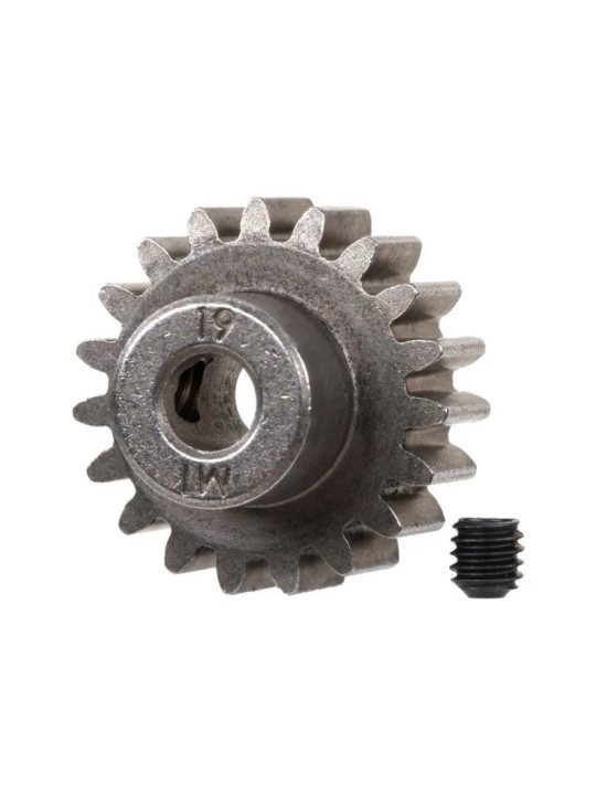 TRAXXAS GEAR 19-T PINION (1.0 METRIC PITCH) (FITS 5MM SHAFT) / SET SCREW 6480X