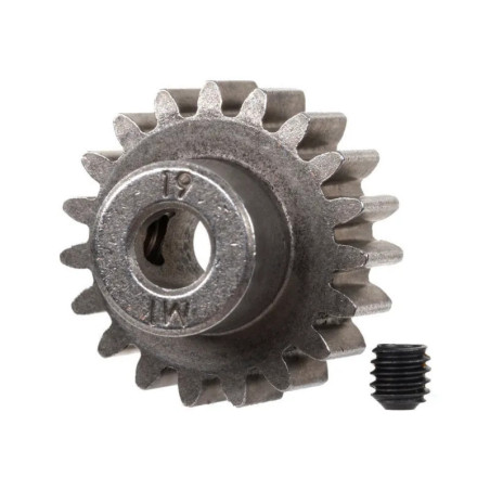 TRAXXAS GEAR 19-T PINION (1.0 METRIC PITCH) (FITS 5MM SHAFT) / SET SCREW 6480X