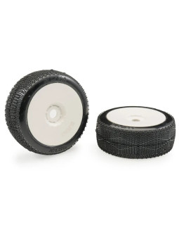 MATRIX NOVA 1:8 BUGGY TYRES PRE-GLUED WHITE WHEELS (2)