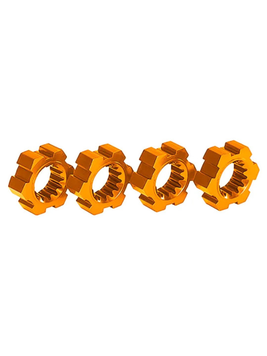 TRAXXAS 24 MM ORANGE ALUMINUM SPLINED HEX WHEEL HUBS (4) 7756-ORNG
