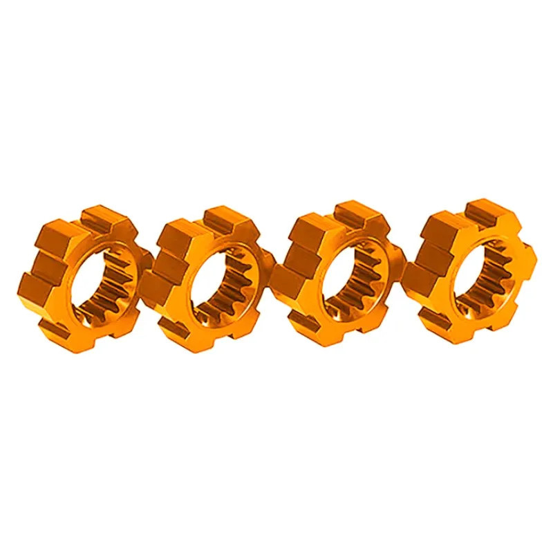 TRAXXAS 24 MM ORANGE ALUMINUM SPLINED HEX WHEEL HUBS (4) 7756-ORNG