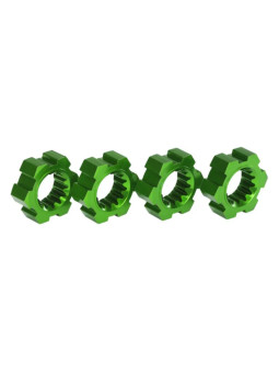 TRAXXAS 24 MM GREEN ALUMINUM SPLINED HEX WHEEL HUBS (4) 7756G