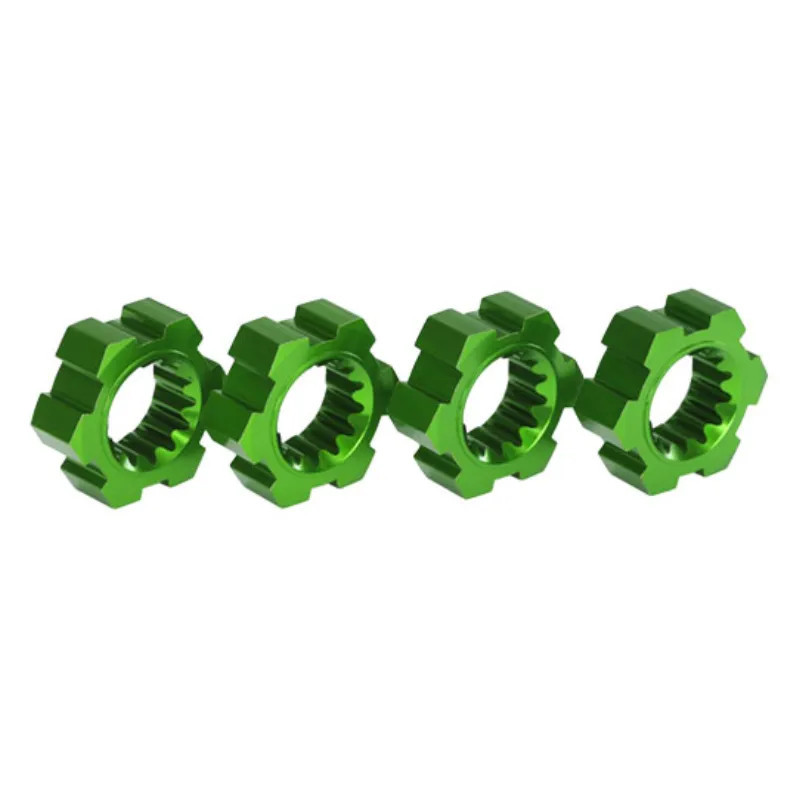 TRAXXAS 24 MM GREEN ALUMINUM SPLINED HEX WHEEL HUBS (4) 7756G