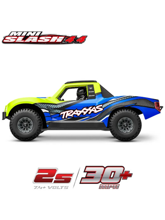 TRAXXAS MINI SLASH BL-2S W/BATTERY / CHARGER USB TQ 2.4 GHZ RTR 108164-1