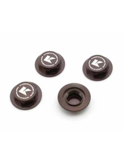 KYOSHO 1/8 INFERNO SERRATED CLOSED WHEEL NUTS (4) GUN METAL IFW649GM