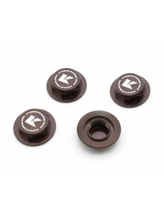 KYOSHO ECROUS DE ROUE BORGNES INFERNO 1/8 (4) GUN METAL IFW649GM