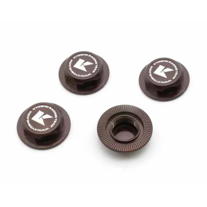 KYOSHO ECROUS DE ROUE BORGNES INFERNO 1/8 (4) GUN METAL IFW649GM