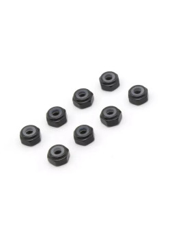 KYOSHO ECROUS DE ROUE M2 NYLSTOP ALU MINI-Z (8) NOIRS MZW128BK
