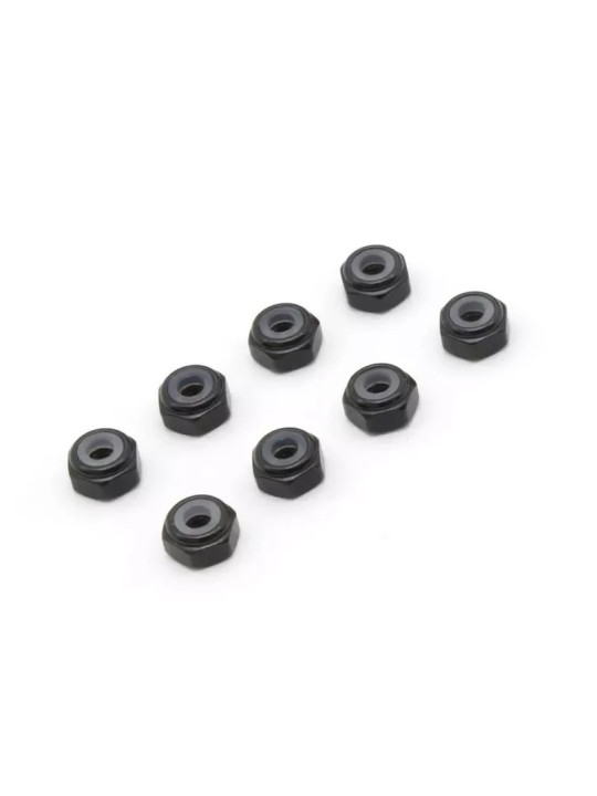 KYOSHO ECROUS DE ROUE M2 NYLSTOP ALU MINI-Z (8) NOIRS MZW128BK