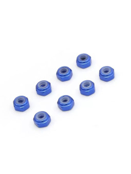 KYOSHO ECROUS DE ROUE M2 NYLSTOP ALU MINI-Z (8) BLEUS MZW128BL