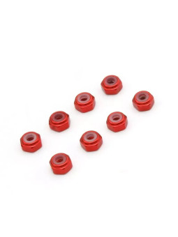KYOSHO ECROUS DE ROUE M2 NYLSTOP ALU MINI-Z (8) ROUGE MZW128R