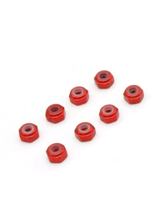 KYOSHO ECROUS DE ROUE M2 NYLSTOP ALU MINI-Z (8) ROUGE MZW128R
