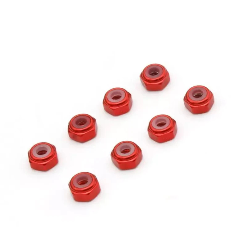 KYOSHO ECROUS DE ROUE M2 NYLSTOP ALU MINI-Z (8) ROUGE MZW128R