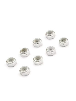 KYOSHO ECROUS DE ROUE M2 NYLSTOP ALU MINI-Z (8) SILVER MZW128S