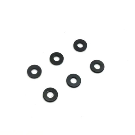 KYOSHO BLACK  ANODIZED WASHER 3X7X1MM. (6) 97059-01BK