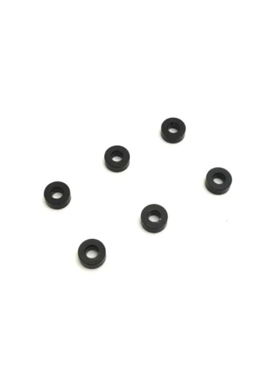 KYOSHO BLACK  ANODIZED WASHER 3X7X3MM. (6) 97059-03BK