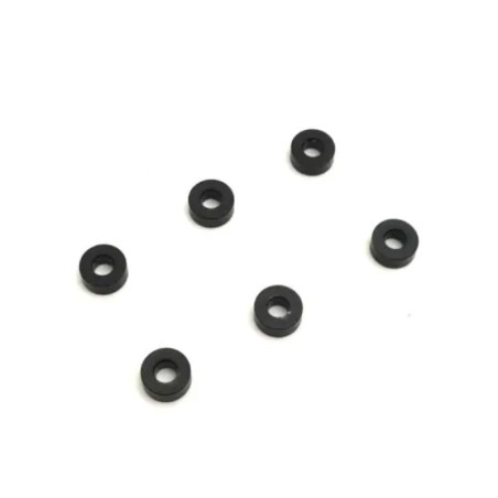 KYOSHO BLACK  ANODIZED WASHER 3X7X3MM. (6) 97059-03BK