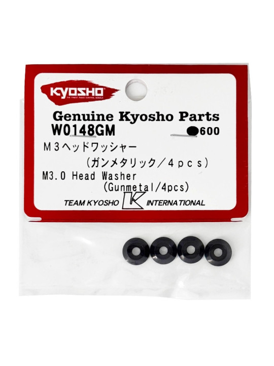 KYOSHO RONDELLES CONIQUES 3MM GUN METAL (4) W0148GM