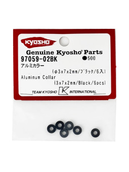 KYOSHO BLACK  ANODIZED WASHER 3X7X2MM. (6) 97059-02BK