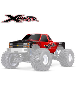 TRAXXAS BODY X-MAXX MT CHEVY K1500 RED COMPLETE 7697-RED