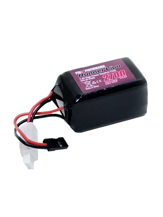 PINK RUNNER BATTERIE RX LIPO 2S 7.4V-2700 (JR) 115G - HUMPXL PP6-2S-2700H