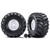 TRAXXAS WHITE X-MONSTER WHEELS W/ TERRA GROOVE TIRES (2) 7689