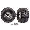 TRAXXAS ROUES MONTEES COLLEES X-TRUCK BIGFOOT CHROMEES (2) 7696