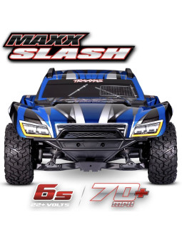 TRAXXAS MAXX SLASH 6S 4WD BRUSHLESS SHORT COURSE TRUCK BLUE TQi TSM RTR 102076-4-BLUE