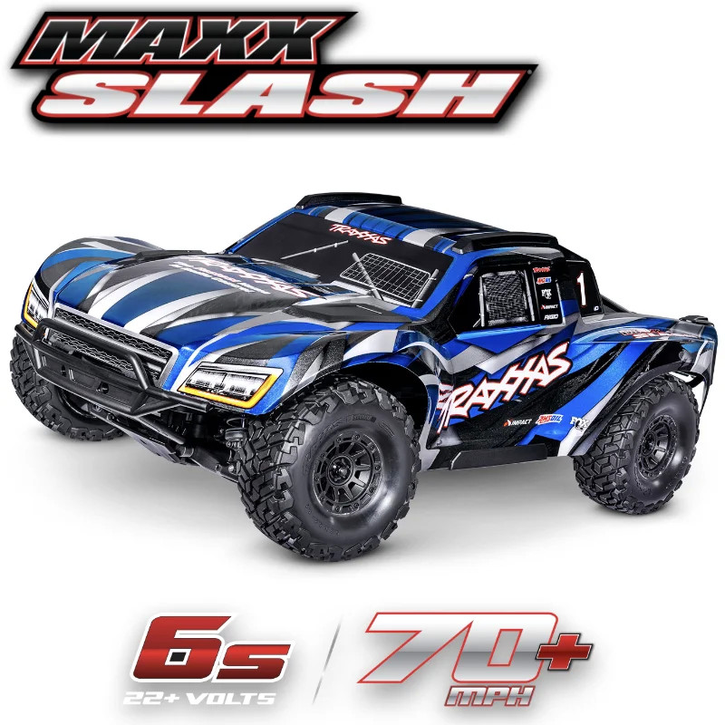 TRAXXAS MAXX SLASH 6S 4WD BRUSHLESS SHORT COURSE TRUCK BLUE TQi TSM RTR 102076-4-BLUE
