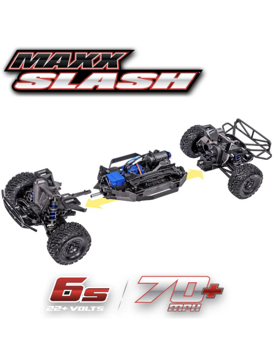 TRAXXAS MAXX SLASH 6S 4WD BRUSHLESS SHORT COURSE TRUCK BLUE TQi TSM RTR 102076-4-BLUE