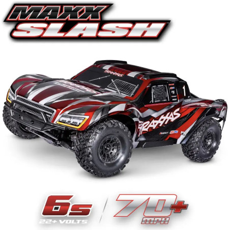 TRAXXAS MAXX SLASH 6S 4WD BRUSHLESS SHORT COURSE TRUCK RED TQi TSM RTR 102076-4-RED