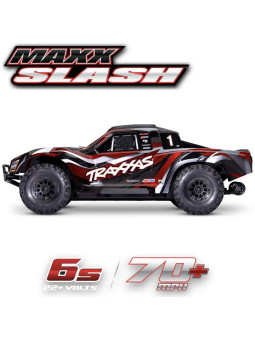 TRAXXAS MAXX SLASH 6S 4WD BRUSHLESS SHORT COURSE TRUCK RED TQi TSM RTR 102076-4-RED