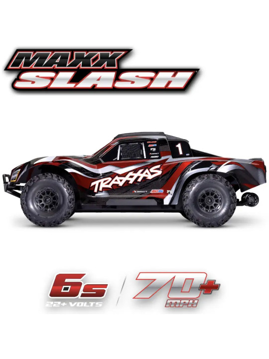 TRAXXAS MAXX SLASH 6S 4WD BRUSHLESS SHORT COURSE TRUCK RED TQi TSM RTR 102076-4-RED