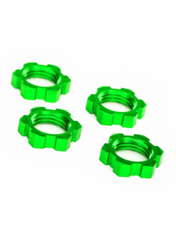 TRAXXAS WHEEL NUTS SPLINED 17MM SERRATED (GREEN-ANODIZED) (4) 7758G