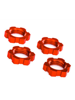 TRAXXAS WHEEL NUTS SPLINED 17MM SERRATED (RED-ANODIZED) (4) 7758R