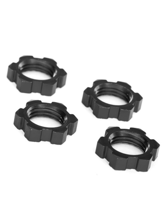 TRAXXAS WHEEL NUTS SPLINED 17MM SERRATED (BLACK-ANODIZED) (4) 7758A
