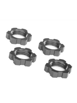 TRAXXAS WHEEL NUTS SPLINED 17MM SERRATED (GRAY-ANODIZED) (4) 7758-GRAY