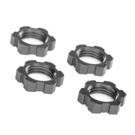 TRAXXAS WHEEL NUTS SPLINED 17MM SERRATED (GRAY-ANODIZED) (4) 7758-GRAY