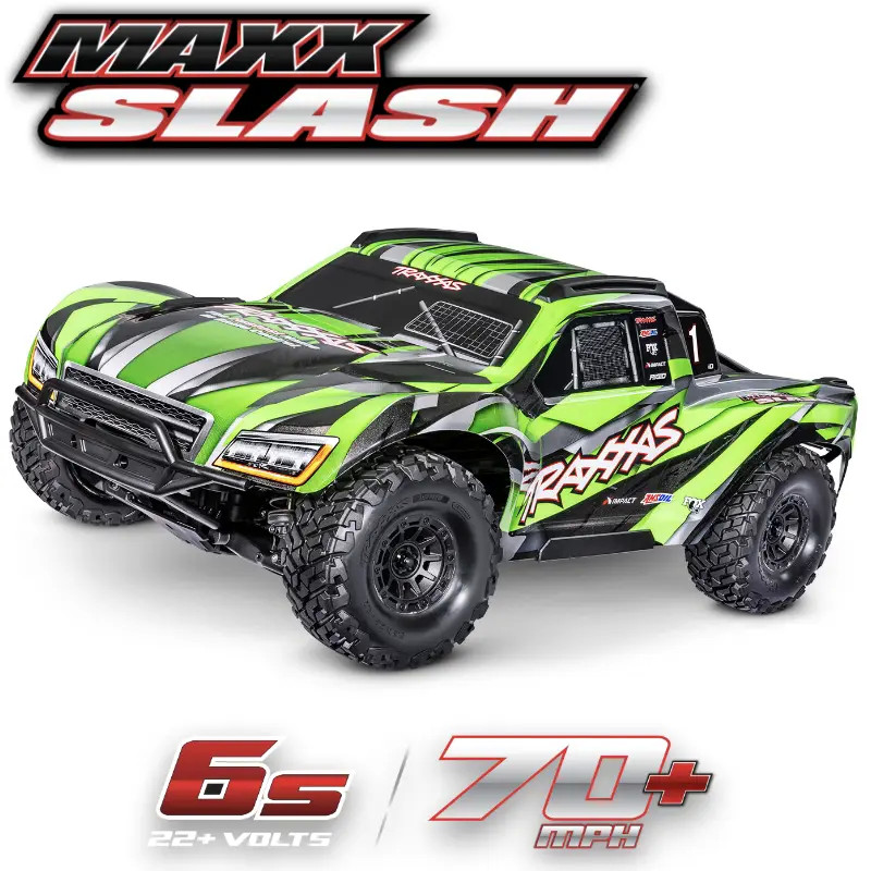 TRAXXAS MAXX SLASH 6S 4WD BRUSHLESS SHORT COURSE TRUCK GREEN TQi TSM RTR 102076-4-GRN