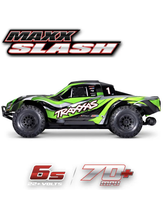 TRAXXAS MAXX SLASH 6S 4WD BRUSHLESS SHORT COURSE TRUCK GREEN TQi TSM RTR 102076-4-GRN