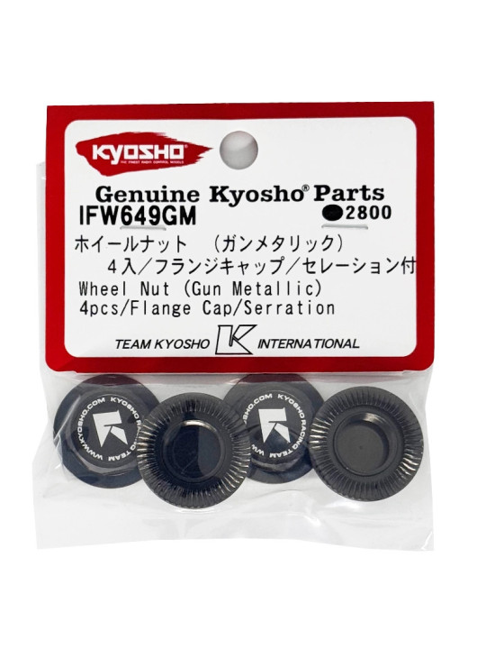 KYOSHO ECROUS DE ROUE BORGNES INFERNO 1/8 (4) GUN METAL IFW649GM